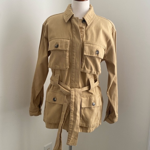 Topshop Belted Safari Cargo Jacket Size 0-2 XS - Picture 1 of 10
